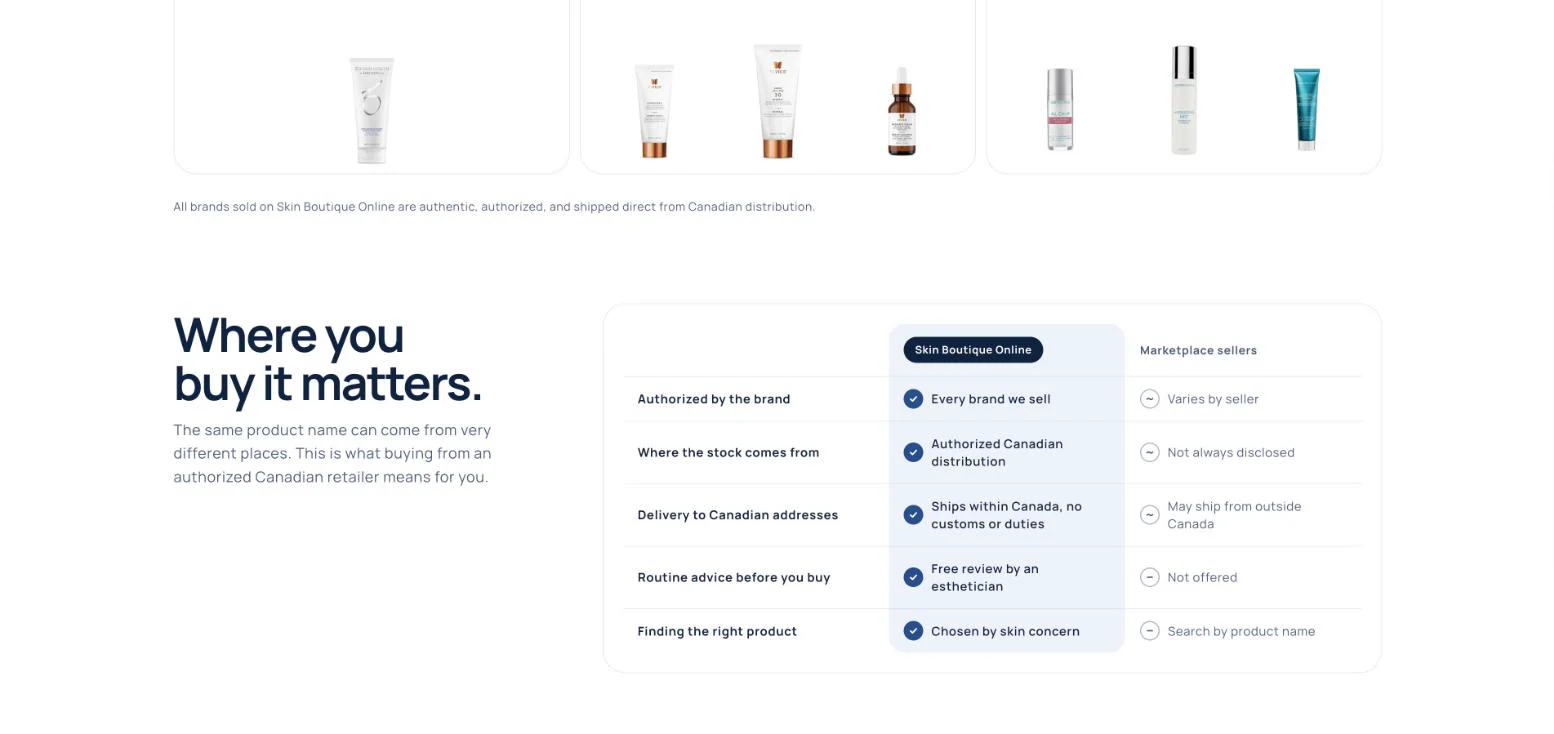 Skin Boutique Online, screen 3.